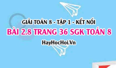 Giải bài 2.8 trang 36 Toán 8 Tập 1 SGK Kết nối tri thức